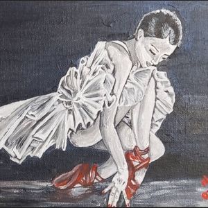 Unframed Acrylic Painting of Ballerina | 8x10 Stretched Canvas